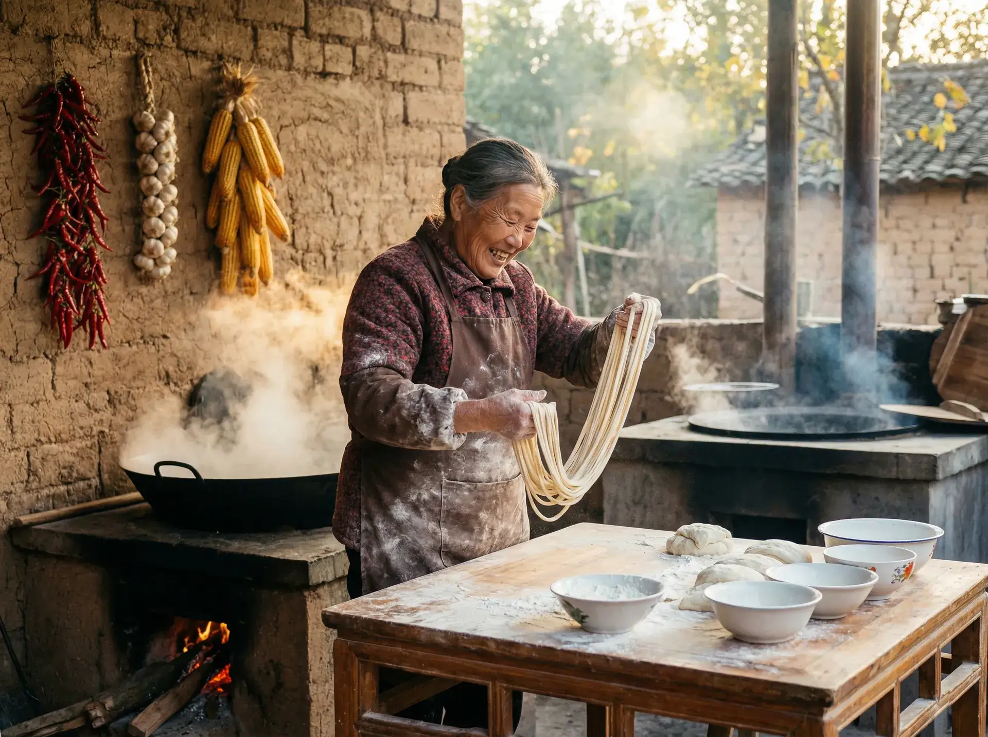 农家大嫂手擀面 - 久久精品国产首叶 乡村美食